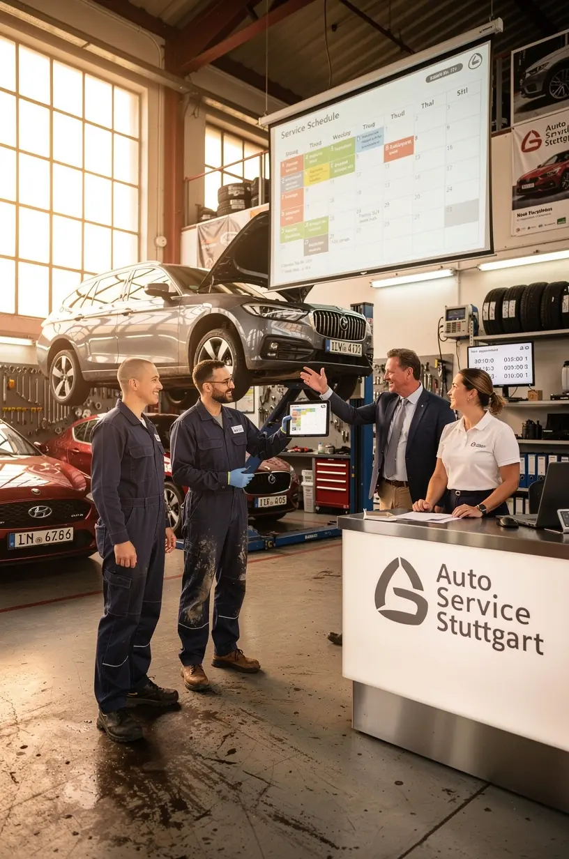 Fahrzeugbesitzer erhält vorrangigen Werkstatttermin dank Abonnementservice für regelmäßige Wartung und professionelle Beratung.